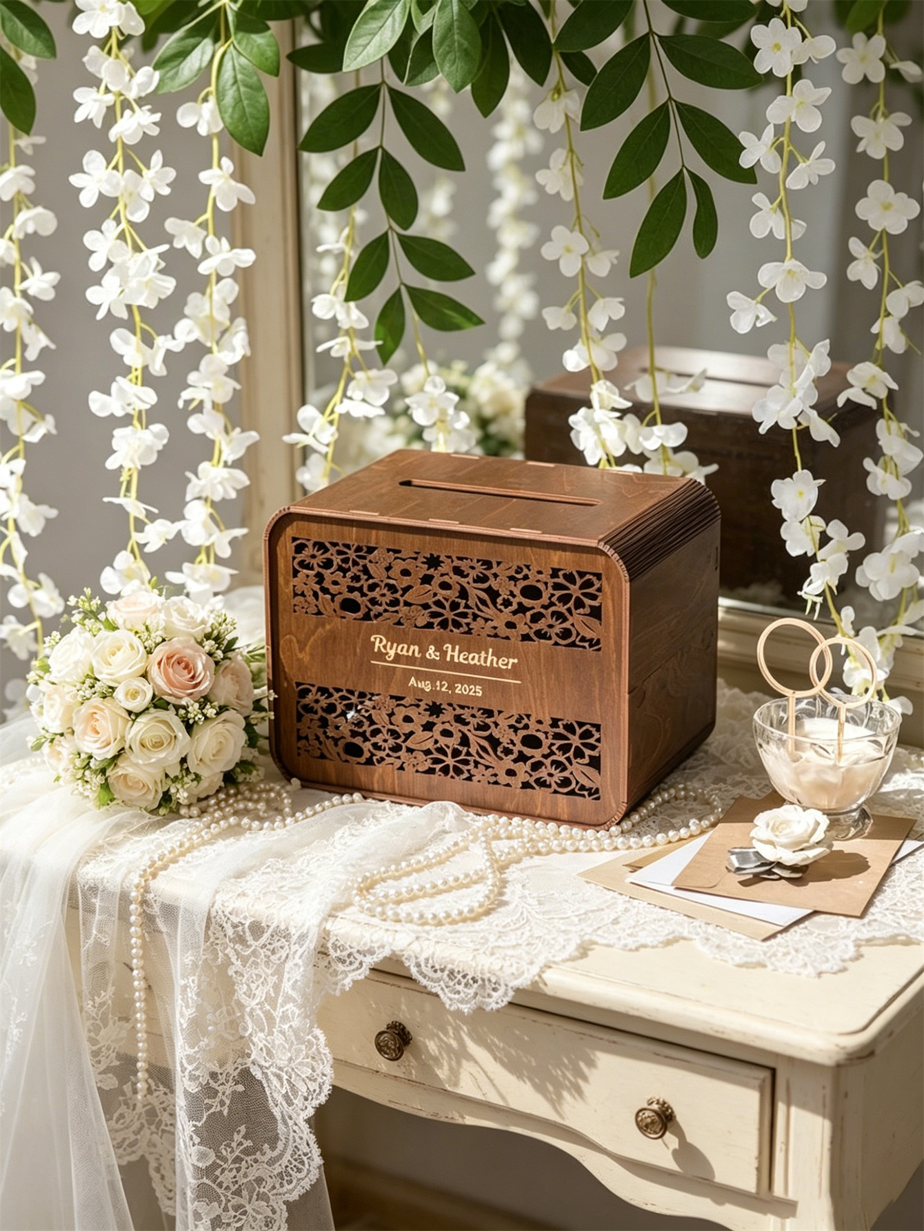 Wooden card boxes, personalized wedding card boxes, and bride gift-giving card boxes